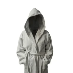 3S. x TertioPeignoir à capuche en coton éponge 470 gm² - gris perle