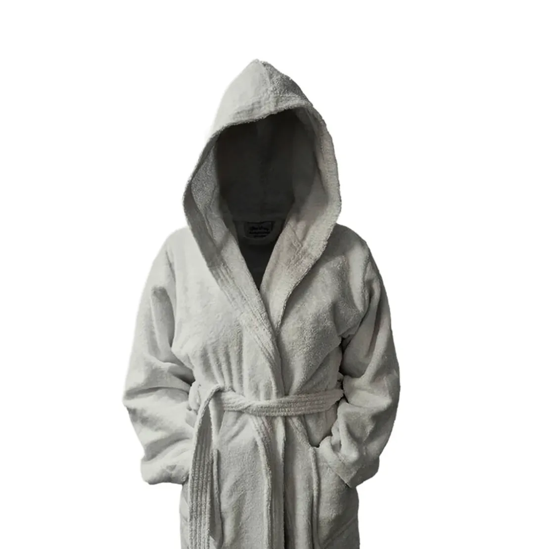 3S. x TertioPeignoir à capuche en coton éponge 470 gm² - gris perle