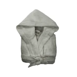 3S. x TertioPeignoir à capuche en coton éponge 470 gm² - gris perle