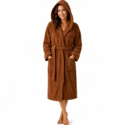 3S. x TertioPeignoir à capuche en coton éponge 470 gm² - taupe