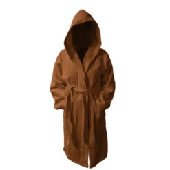 3S. x TertioPeignoir à capuche en coton éponge 470 gm² - taupe