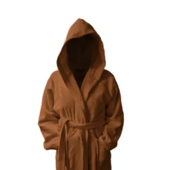 3S. x TertioPeignoir à capuche en coton éponge 470 gm² - taupe
