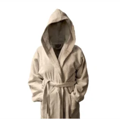 3S. x TertioPeignoir à capuche en coton éponge 470 gm² - beige ficelle