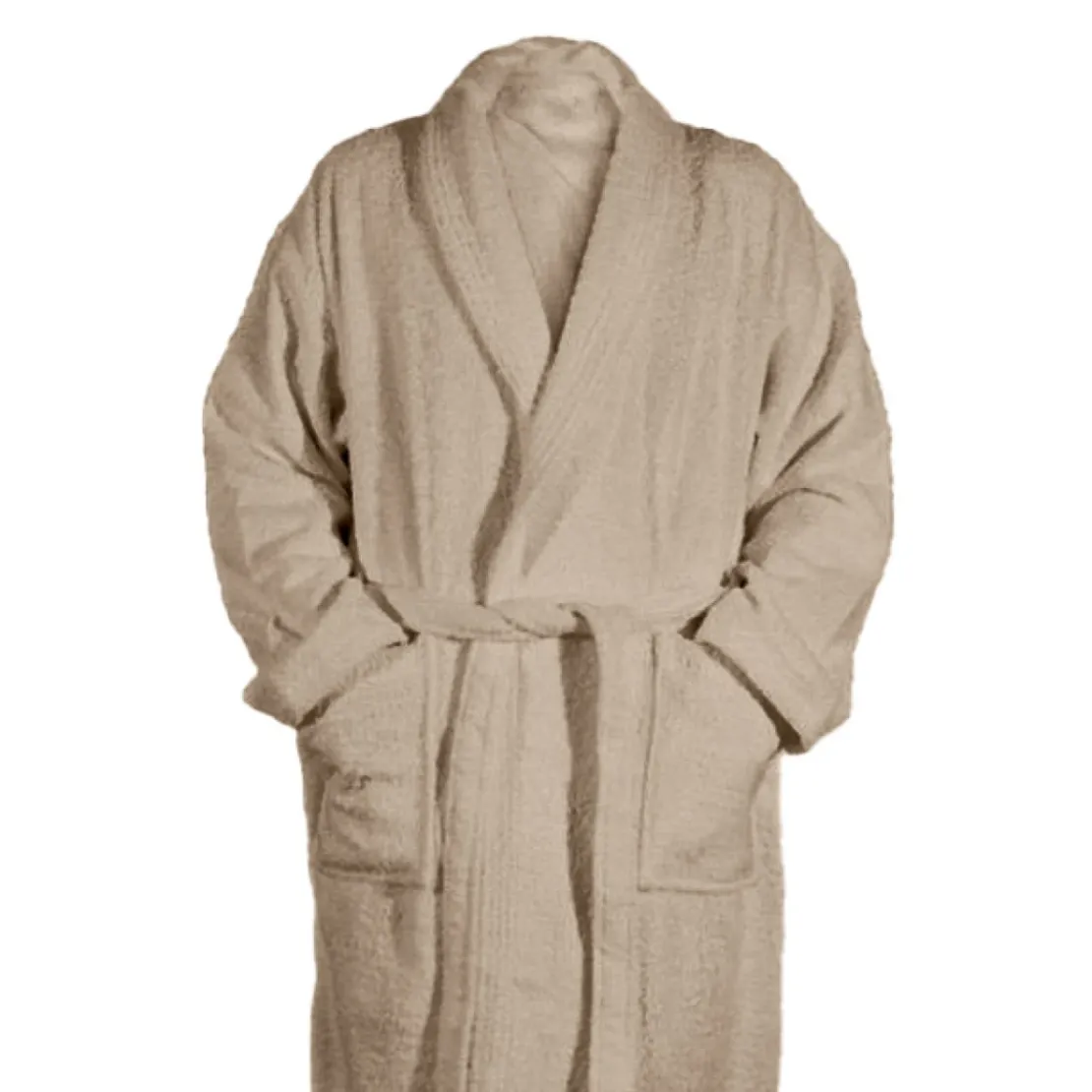 3S. x TertioPeignoir à Col Chale en coton éponge 450 m²- Beige Ficelle