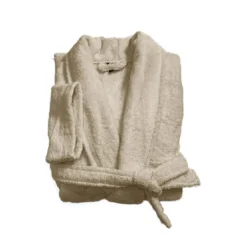 3S. x TertioPeignoir à Col Chale en coton éponge 450 m²- Beige Ficelle