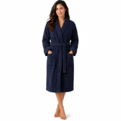 3S. x TertioPeignoir à Col Chale en coton éponge 450 m²Bleu Indigo