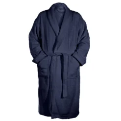 3S. x TertioPeignoir à Col Chale en coton éponge 450 m²Bleu Indigo