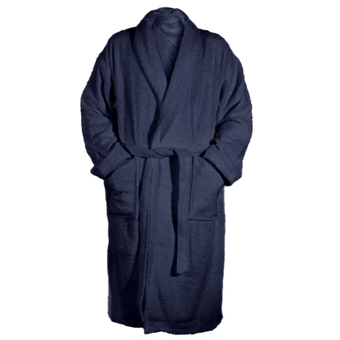 3S. x TertioPeignoir à Col Chale en coton éponge 450 m²Bleu Indigo