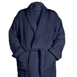 3S. x TertioPeignoir à Col Chale en coton éponge 450 m²Bleu Indigo