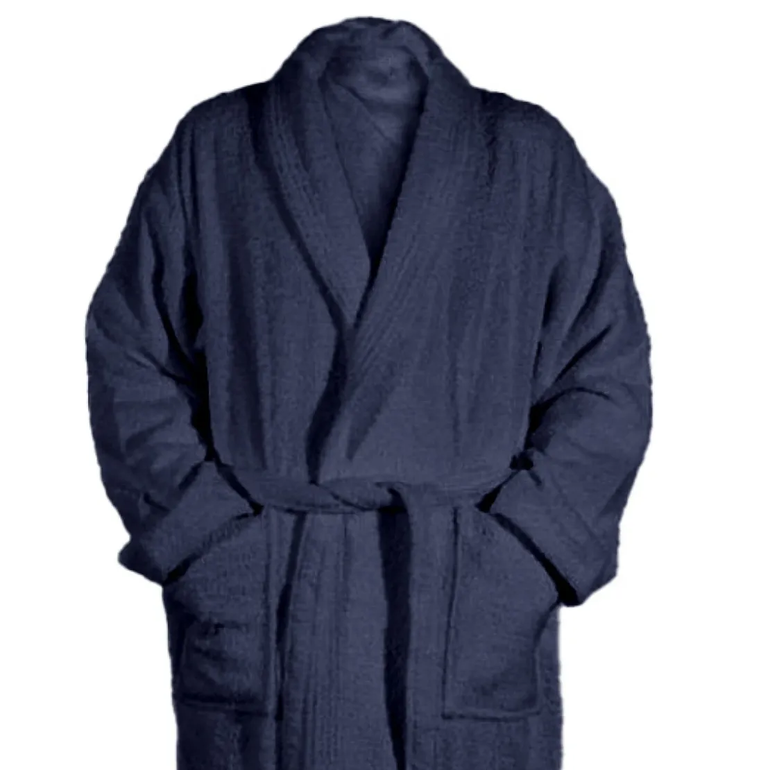 3S. x TertioPeignoir à Col Chale en coton éponge 450 m²Bleu Indigo