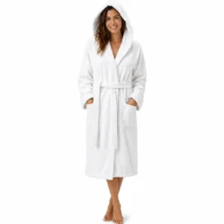 3S. x TertioPeignoir de Bain à capuche en coton éponge 470 gm² - blanc