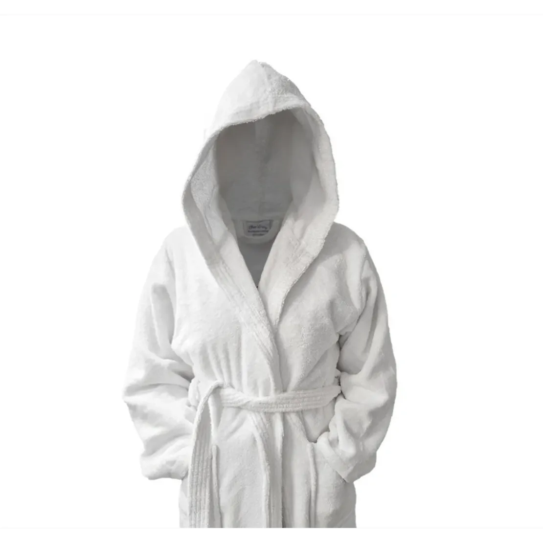 3S. x TertioPeignoir de Bain à capuche en coton éponge 470 gm² - blanc