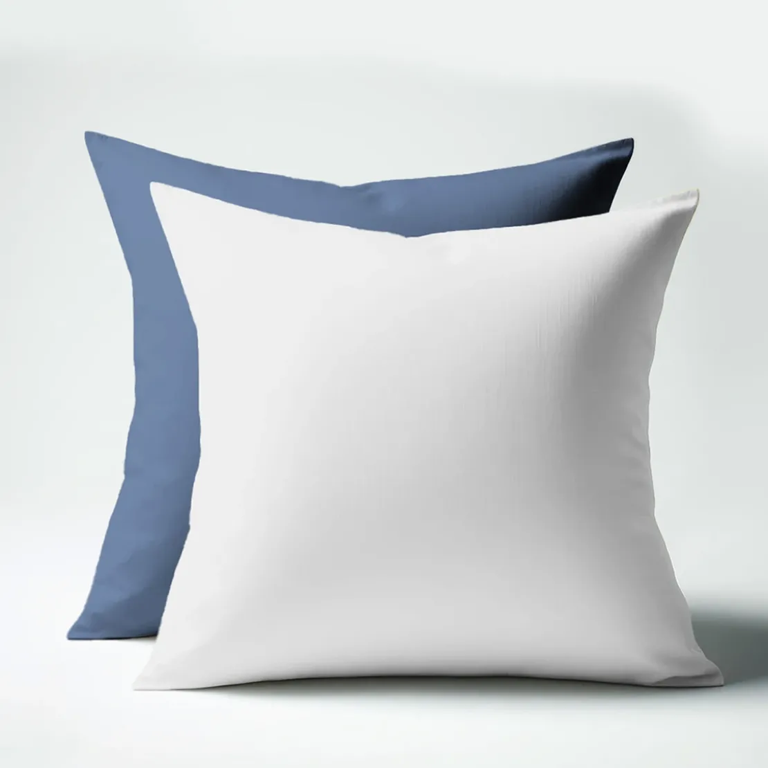 3S. x TertioTaie d'oreiller Coton - Blanc/Bleu indigo