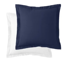 3S. x TertioTaie d'oreiller Coton - Blanc/Bleu indigo