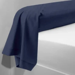 3S. x TertioTaie d'oreiller Coton - Blanc/Bleu indigo