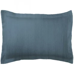 3S. x TertioTaie d'oreiller gaze de coton - Bleu - Orage