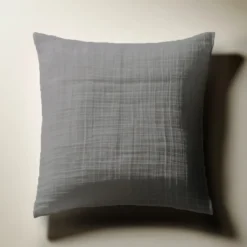 3S. x TertioTaie d'oreiller gaze de coton - Gris - Anthracite