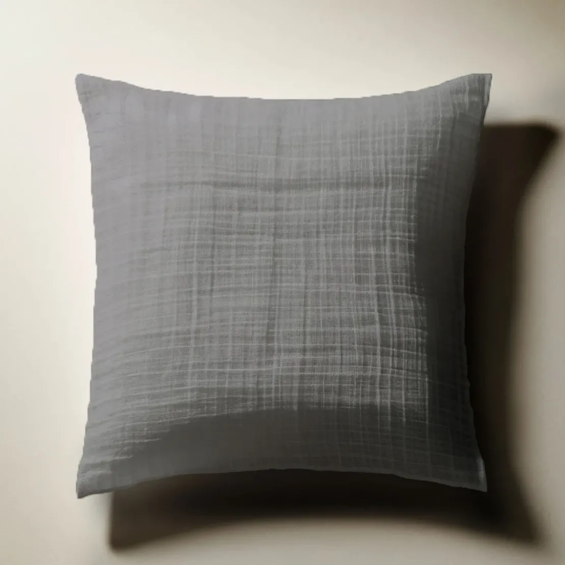 3S. x TertioTaie d'oreiller gaze de coton - Gris - Anthracite