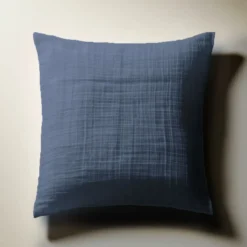 3S. x TertioTaie d'oreiller gaze de coton - Bleu - Indigo
