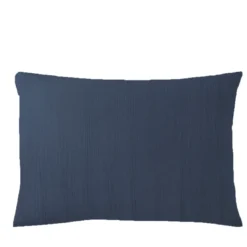 3S. x TertioTaie d'oreiller gaze de coton - Bleu - Indigo