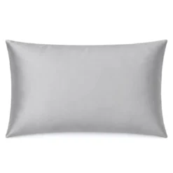 3S. x TertioTaie d'oreiller ou de traversin satin de coton 2 faces uni / rayé - Gris - Perle
