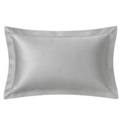 3S. x TertioTaie d'oreiller ou de traversin satin de coton 2 faces uni / rayé - Gris - Perle