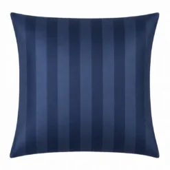 3S. x TertioTaie d'oreiller ou de traversin satin de coton 2 faces uni / rayé - Bleu - Indigo