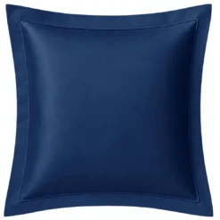 3S. x TertioTaie d'oreiller ou de traversin satin de coton 2 faces uni / rayé - Bleu - Indigo