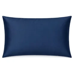 3S. x TertioTaie d'oreiller ou de traversin satin de coton 2 faces uni / rayé - Bleu - Indigo