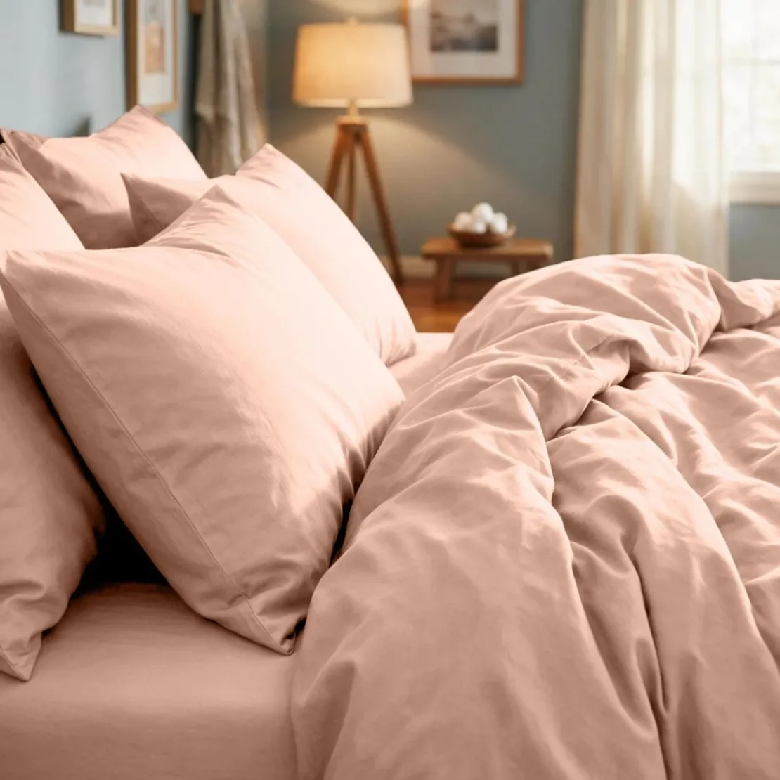 3S. x TertioTaie d'oreiller ou de traversin en percale de coton - Rose - Blossom