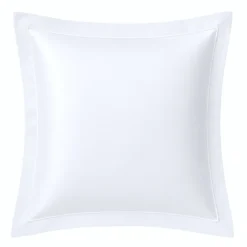3S. x TertioTaie d'oreiller ou de traversin satin de coton 2 faces uni / rayé - Blanc