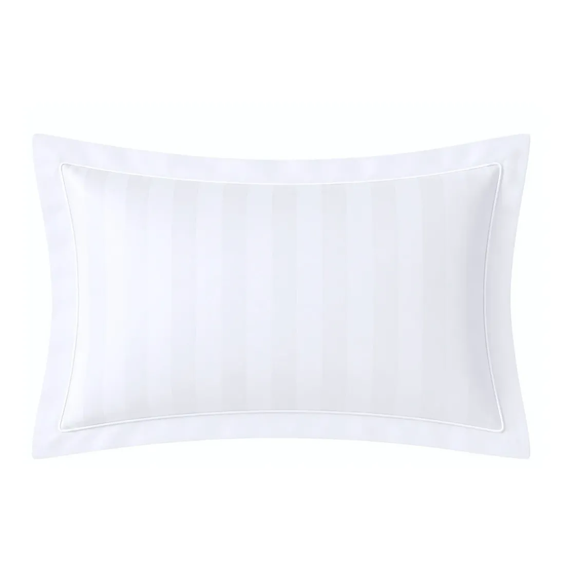 3S. x TertioTaie d'oreiller ou de traversin satin de coton 2 faces uni / rayé - Blanc
