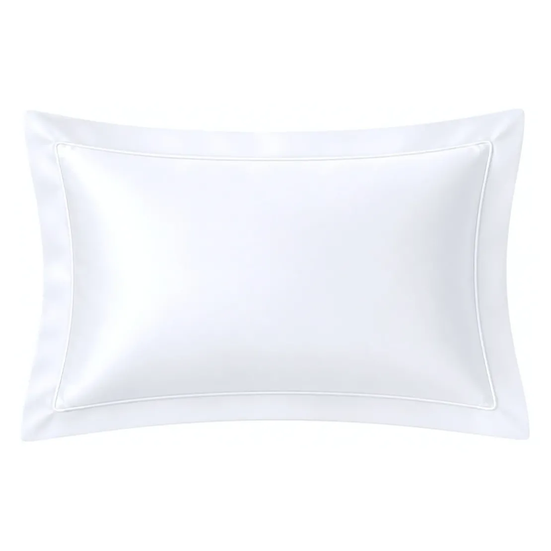 3S. x TertioTaie d'oreiller ou de traversin satin de coton 2 faces uni / rayé - Blanc