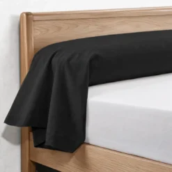3S. x TertioTaie d'oreiller ou de traversin en percale de coton - Noir