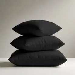 3S. x TertioTaie d'oreiller ou de traversin en percale de coton - Noir