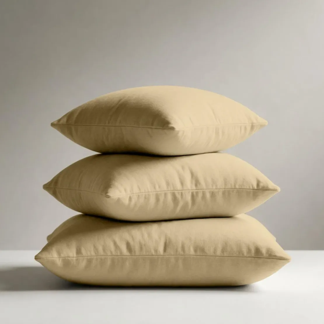 3S. x TertioTaie d'oreiller ou de traversin en percale de coton - Beige - Ficelle