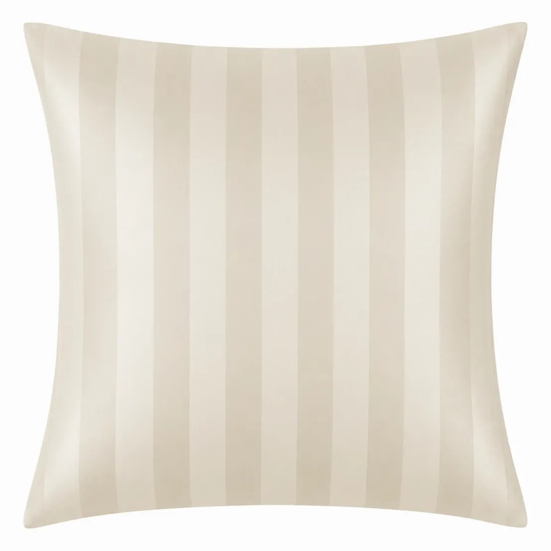 3S. x TertioTaie d'oreiller ou de traversin satin de coton 2 faces uni / rayé - Beige - Ecru