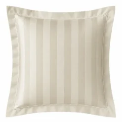 3S. x TertioTaie d'oreiller ou de traversin satin de coton 2 faces uni / rayé - Beige - Ecru