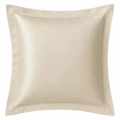 3S. x TertioTaie d'oreiller ou de traversin satin de coton 2 faces uni / rayé - Beige - Ecru