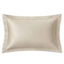 3S. x TertioTaie d'oreiller ou de traversin satin de coton 2 faces uni / rayé - Beige - Ecru