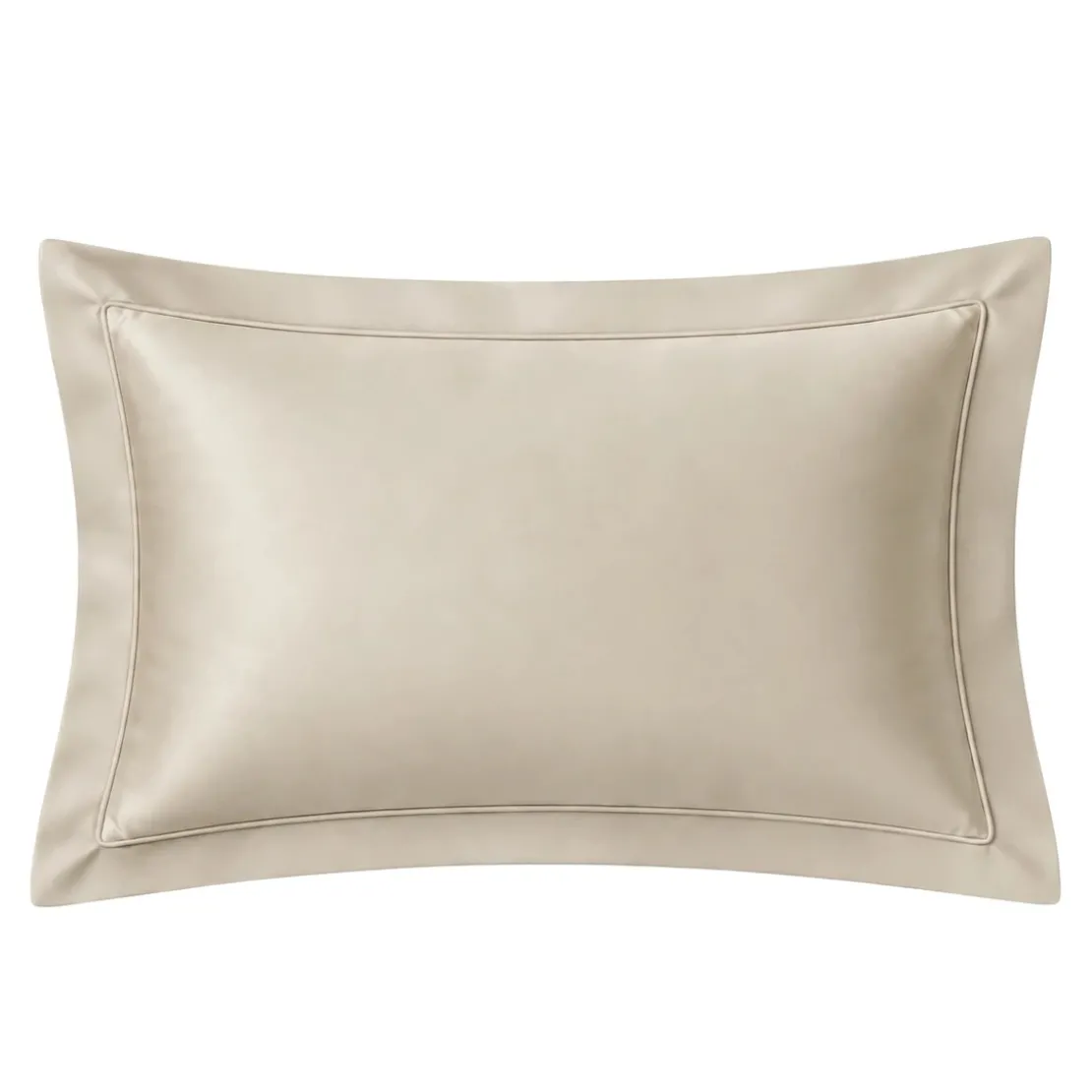 3S. x TertioTaie d'oreiller ou de traversin satin de coton 2 faces uni / rayé - Beige - Ecru