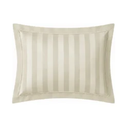3S. x TertioTaie d'oreiller ou de traversin satin de coton 2 faces uni / rayé - Beige - Ecru