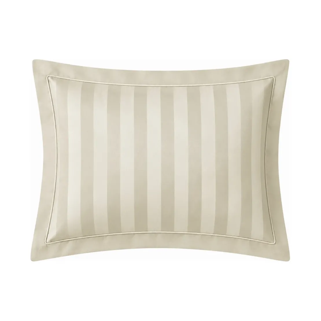 3S. x TertioTaie d'oreiller ou de traversin satin de coton 2 faces uni / rayé - Beige - Ecru