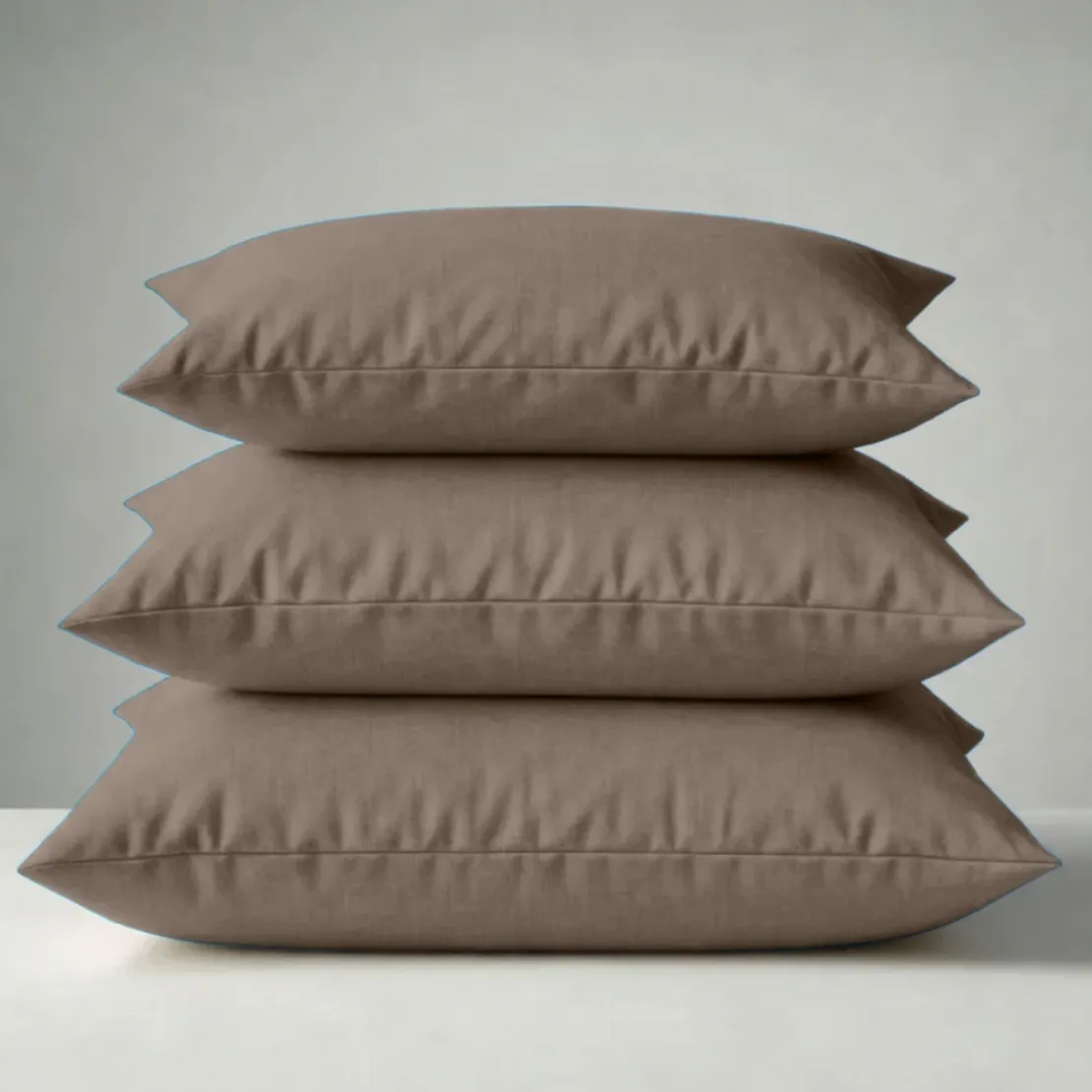 3S. x TertioTaie d'oreiller ou Taie de traversin polycoton - taupe