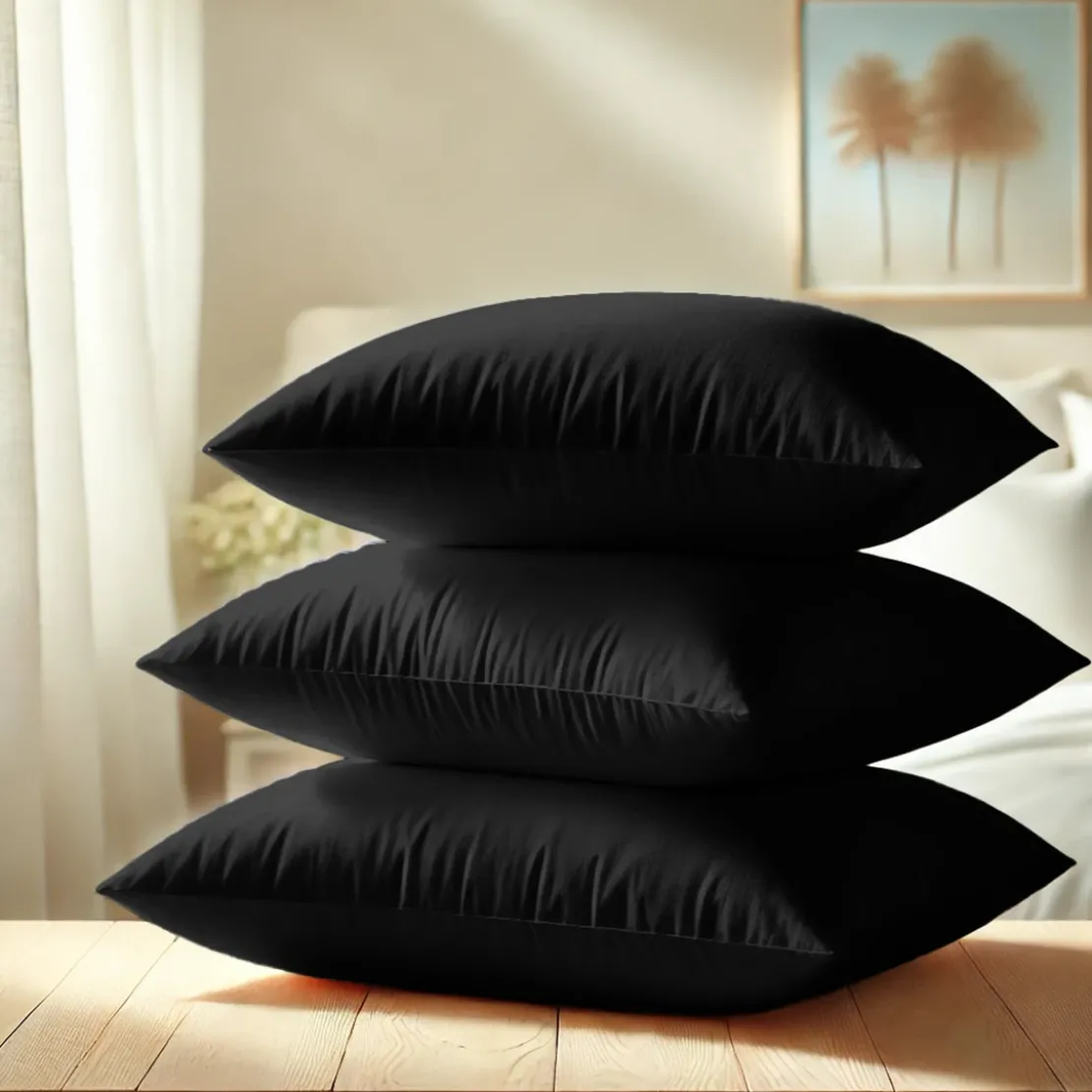 3S. x TertioTaie d'oreiller ou Taie de traversin polycoton - Noir