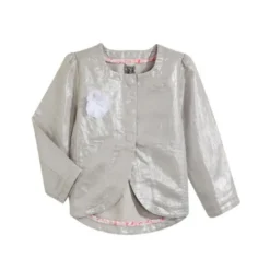 Tape a l'oeilVeste manches longues argentée brillant bébé