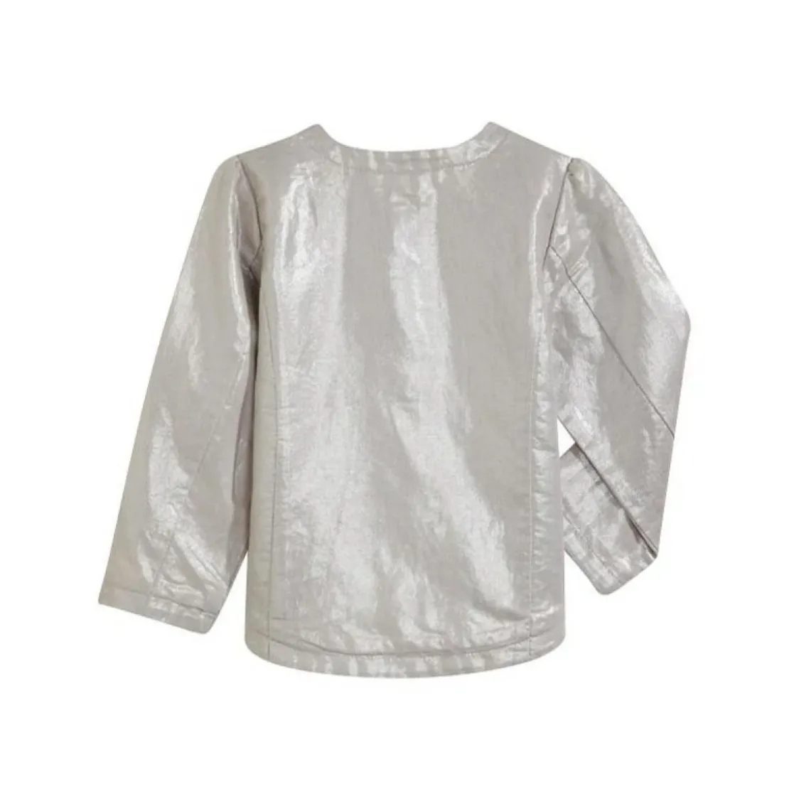 Tape a l'oeilVeste manches longues argentée brillant bébé