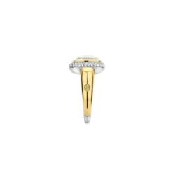 Ti SentoBague Ti Sento - 12330MWArgent Doré Et Doublé Nacre Carré Serti D'Oxydes De Zirconium