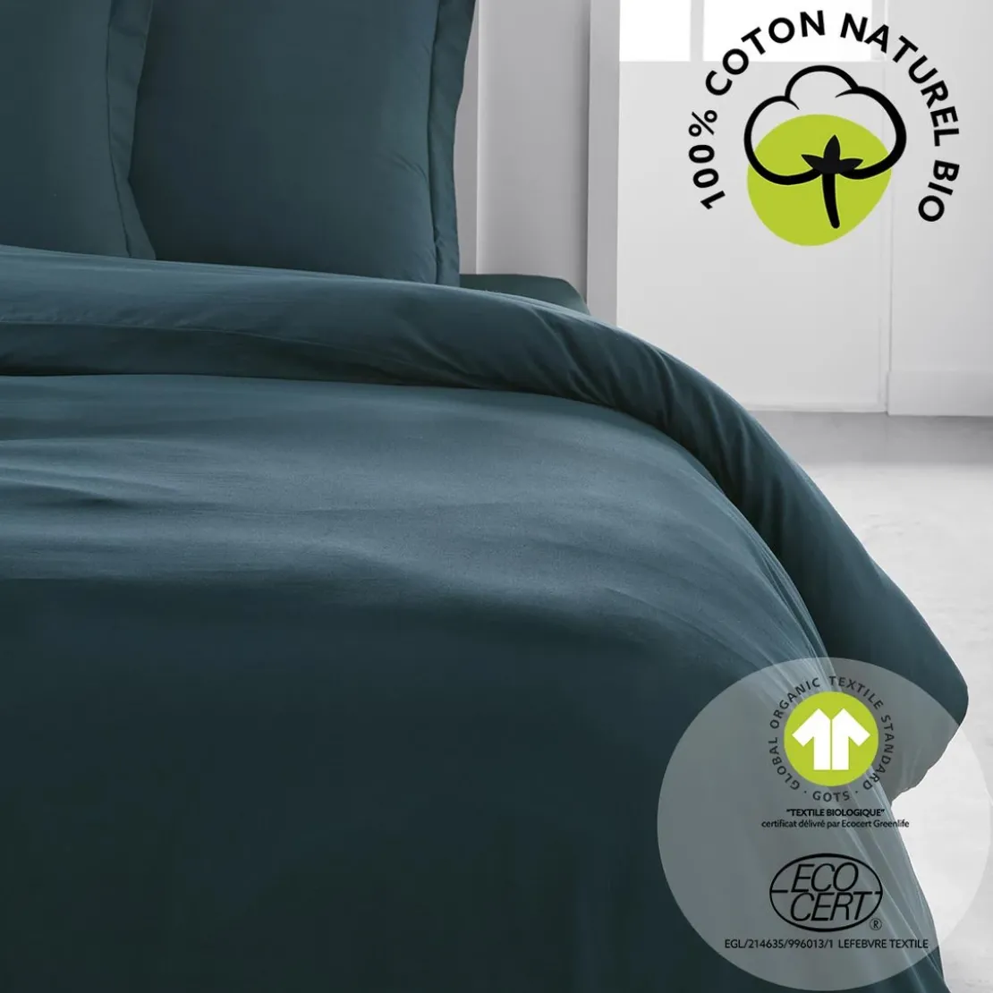 TodayHousse De Couette en Coton Organic Bleu