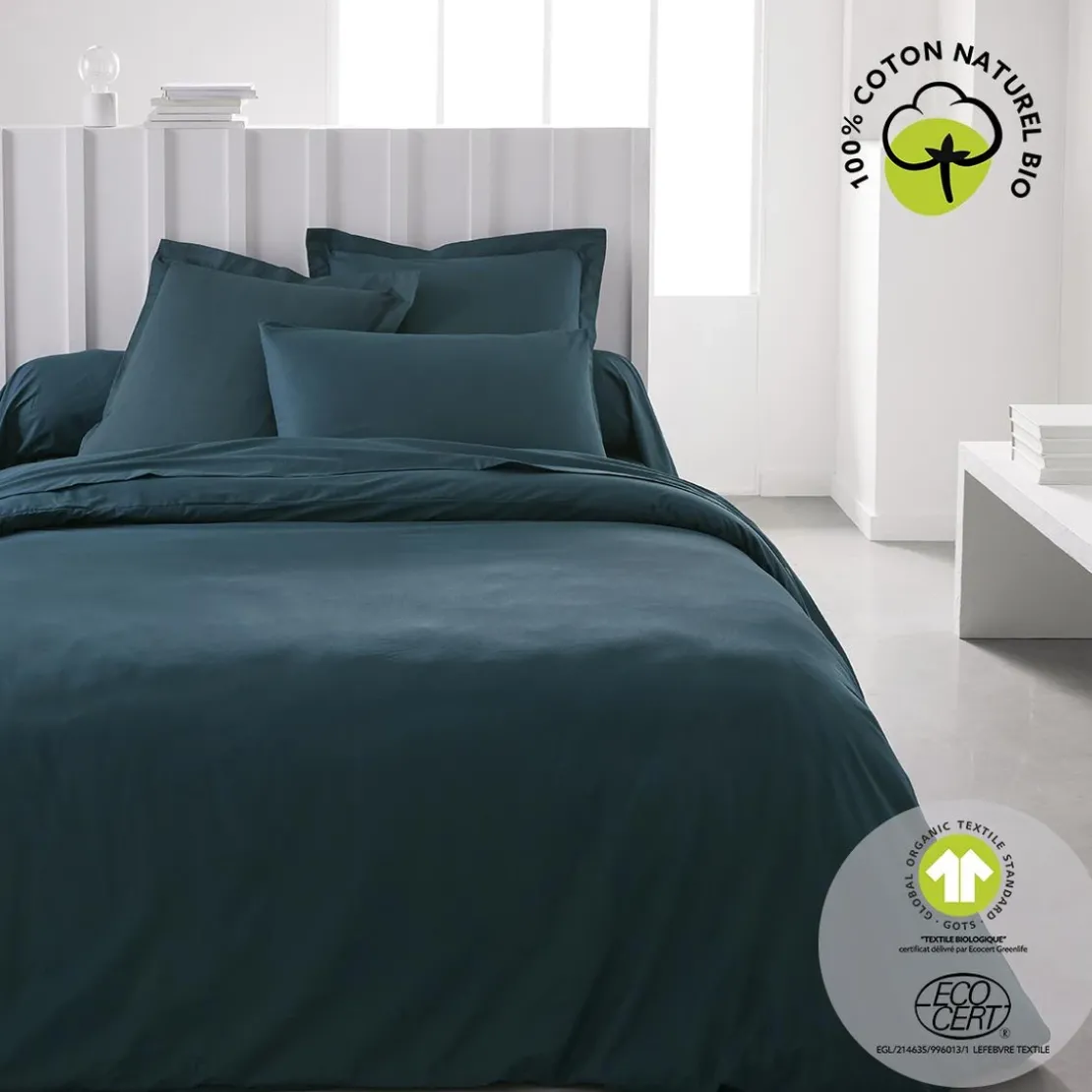 TodayHousse De Couette en Coton Organic Bleu